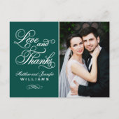 Liebe und danke Emerald Wedding Foto Vielen Dank Postkarte (Vorderseite)