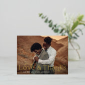 Liebe und danke Foil Wedding Vielen Dank Postcard Folie Einladungspostkarte (Stehend vorne)