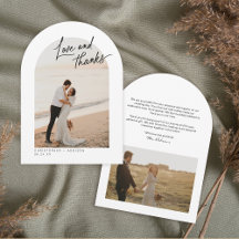 Liebe und danke Foto Hochzeit Danke Karte