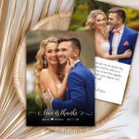 Liebe und danke Foto Hochzeit Danke Karte