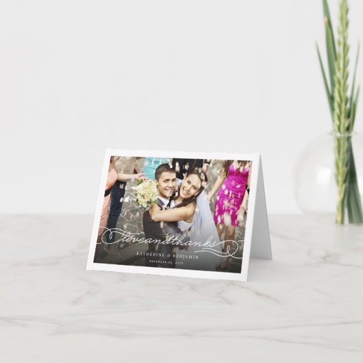 Liebe und danke Foto Hochzeit Dankeschön (Vorderseite)