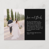 Liebe und danke Foto Wedding Vielen Dank Postkarte (Vorderseite)