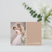 Liebe und danke Foto Wedding Vielen Dank Postkarte (Stehend Vorderseite)