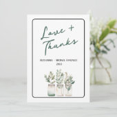 Liebe und danke Green Minimalistisch Dankeschön-Ka (Stehend Vorderseite)