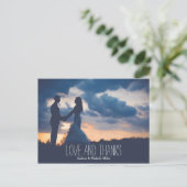 Liebe und danke Hochzeit danke Postkarte (Stehend Vorderseite)