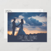 Liebe und danke Hochzeit danke Postkarte (Vorne/Hinten)