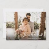 Liebe und danke Hochzeit Foto Danke Karte (Rückseite)