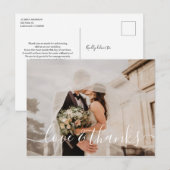 Liebe und danke Hochzeit Foto Danke Postkarte (Vorne/Hinten)