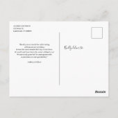 Liebe und danke Hochzeit Foto Danke Postkarte (Rückseite)