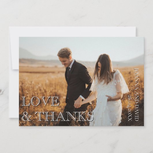 Liebe und danke Hochzeit Foto Sage Green (Vorderseite)