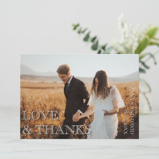 Liebe und danke Hochzeit Foto Sage Green (Stehend Vorderseite)