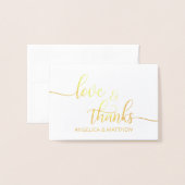 LIEBE und DANKE Hochzeit für echtes Gold | mit Fot Folienkarte (Vorderseite mit Umschlag)