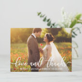 Liebe und danke Moderne Hochzeit Danke Foto (Stehend Vorderseite)