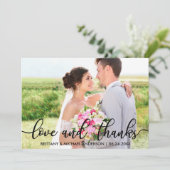 Liebe und danke Moderne Hochzeit Danke Foto B (Stehend Vorderseite)