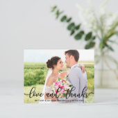 Liebe und danke Moderne Hochzeit Danke Foto B Postkarte (Stehend Vorderseite)