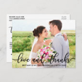 Liebe und danke Moderne Hochzeit Danke Foto B Postkarte (Vorne/Hinten)