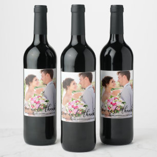 Liebe und danke Moderne Hochzeit Danke Foto B Weinetikett