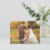 Liebe und danke Moderne Hochzeit Danke Foto Postkarte (Stehend Vorderseite)