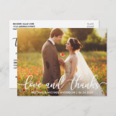 Liebe und danke Moderne Hochzeit Danke Foto Postkarte (Vorne/Hinten)