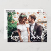 Liebe und danke Moderne Hochzeit Danke Foto Postkarte (Vorne/Hinten)