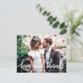Liebe und danke Moderne Hochzeit Danke Foto Postkarte (Stehend Vorderseite)