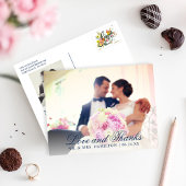 Liebe und danke Navy Blue Wedding Foto Vielen Dank Postkarte