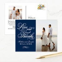 Liebe und danke Navy Blue Wedding Foto Vielen Dank