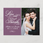 Liebe und Danke Plum Wedding Foto Vielen Dank Postkarte (Vorderseite)