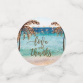 Liebe und danke Strand Tisch Konfetti Party (Klein Vorderseite)