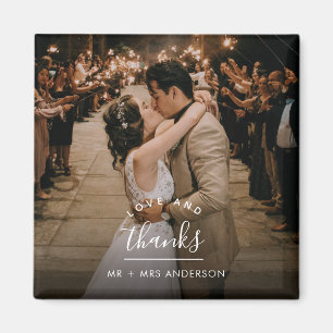 Liebe und danke Wedding Foto Vielen Dank Magnet