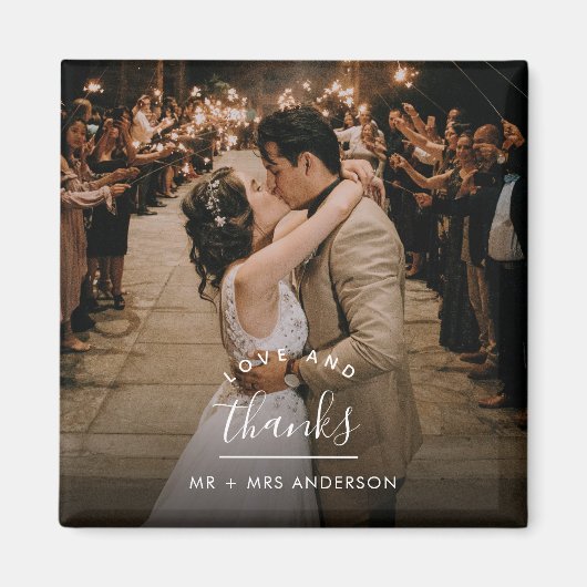 Liebe und danke Wedding Foto Vielen Dank Magnet (Vorne)