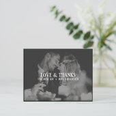 Liebe und danke Wedding Foto Vielen Dank | Overlay Postkarte (Stehend Vorderseite)