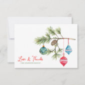 Liebe und Danke Weihnachten Watercolor Danke-Karte (Vorderseite)