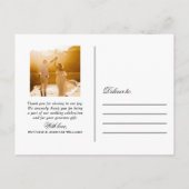 Liebe und danke Yellow Wedding Foto Vielen Dank Postkarte (Rückseite)