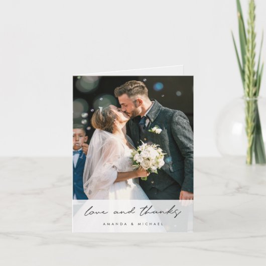 Liebe und danke zwei Foto Hochzeit (Vorderseite)