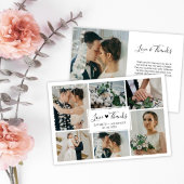 Liebe und Dankeschön an Simple Wedding Foto Collag Dankeskarte