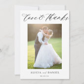 Liebe und Dankeschön Drehbuch 2 Foto Hochzeit Dankeskarte (Vorderseite)