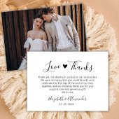 Liebe und Dankeschön Foto für Heart Wedding Dankeskarte