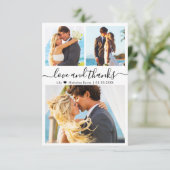Liebe und Dankeschön Foto Hochzeit Dankeskarte (Stehend Vorderseite)