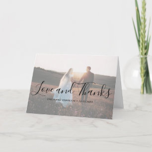 Liebe und Dankeschön für das elegante Script Foto  Dankeskarte