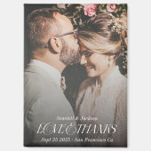 Liebe und Dankeschön für das elegante Script-Weddi Magnet (Vorderseite)