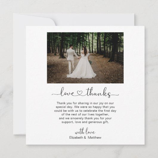 Liebe und Dankeschön Heart 5 Foto Collage Wedding (Rückseite)