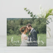 Liebe und Dankeschön-Heart-Foto Dankeskarte (Stehend Vorderseite)