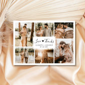 Liebe und Dankeschön Heart Wedding 6 Foto Collage Dankeskarte