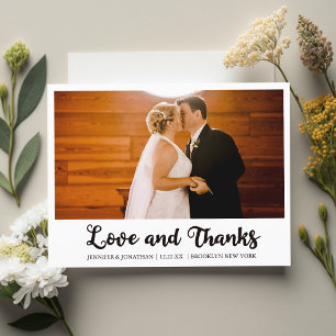 Liebe und Dankeschön Hochzeitsfoto Danke Postkarte