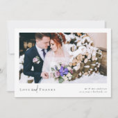 Liebe und Dankeschön Script 2 Foto Hochzeit Karte (Vorderseite)