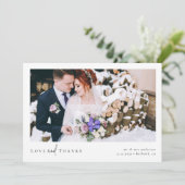 Liebe und Dankeschön Script 2 Foto Hochzeit Karte (Stehend Vorderseite)