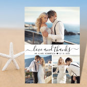 Liebe und Dankeschön Script 3 Foto Collage Wedding Dankeskarte