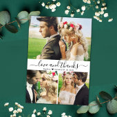 Liebe und Dankeschön Script 3 Foto Collage Wedding Dankeskarte