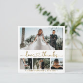Liebe und Dankeschön Script 4 Foto Collage Wedding (Stehend Vorderseite)